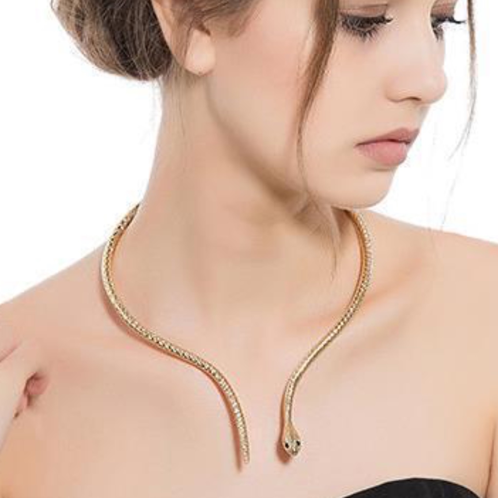 Gold Plated Snake Choker 24$